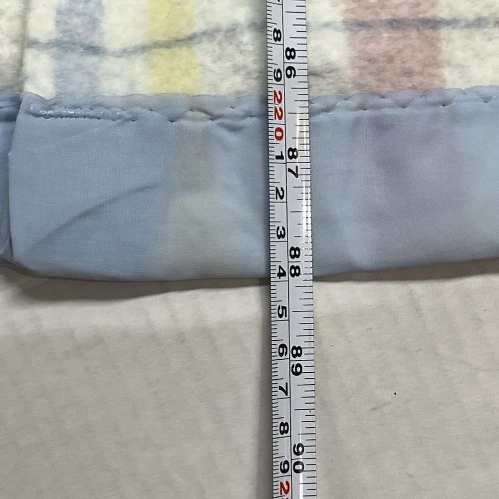 Vintage Pride in America‎ Blanket Blue Plaid Satin Trim Acrylic By Patricia P